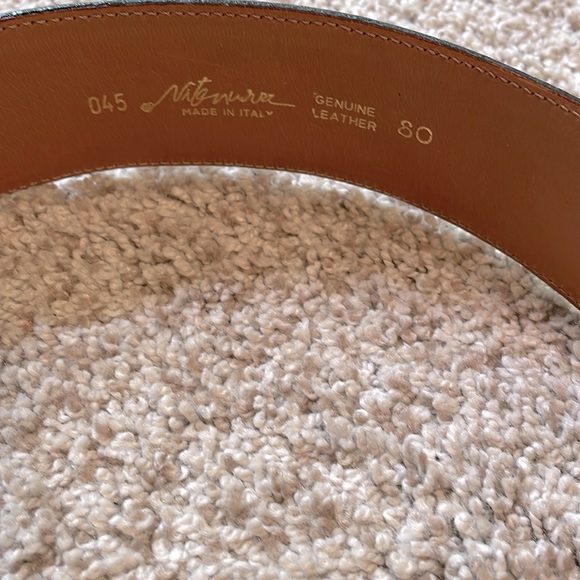 Leather belt made in Italy with gold accents. Size 80 cm - Picture 4 of 6